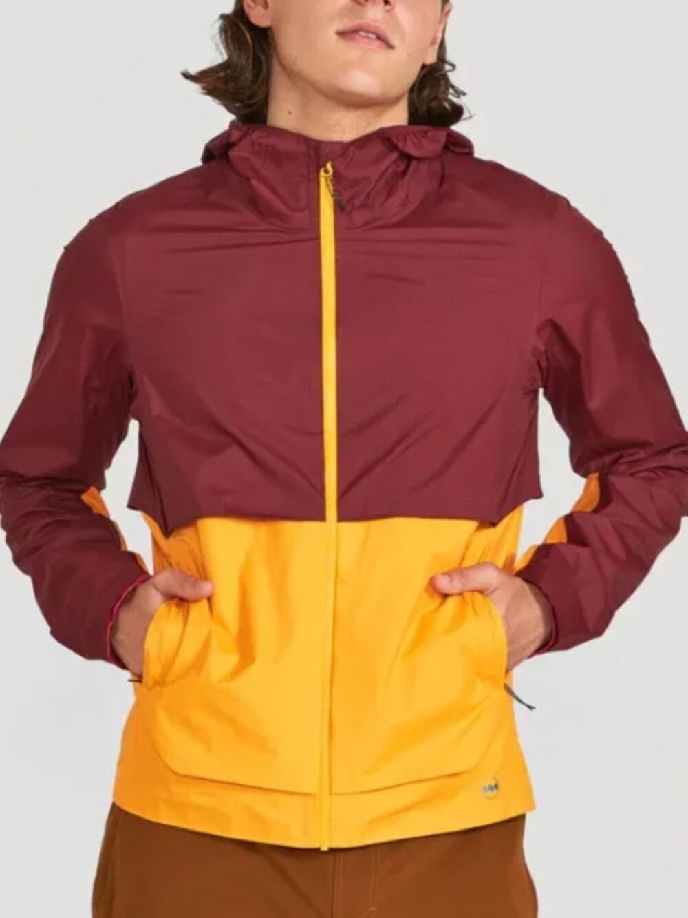 Janji Men's Rainrunner Pack Jacket Full Zip Red Rock Horizon Lightweight Size XL